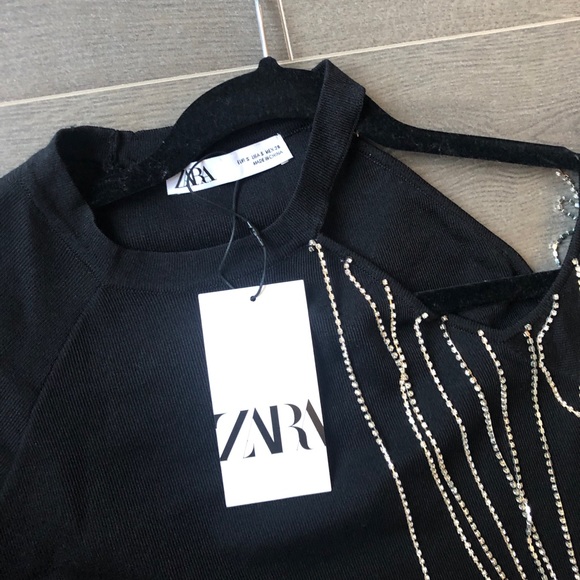 Zara crop shoulder black sweater - Picture 7 of 8